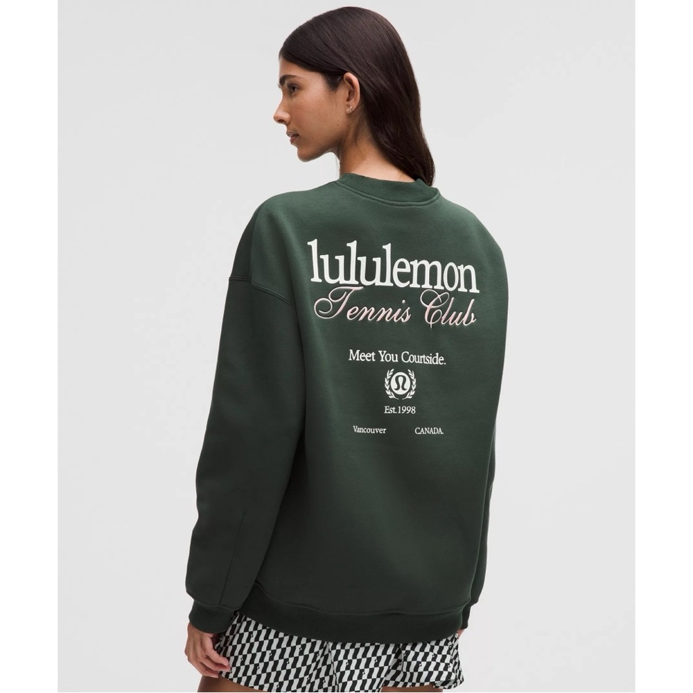 Lululemon Tennis Club Heavyweight Fleece Pullover Green Medium